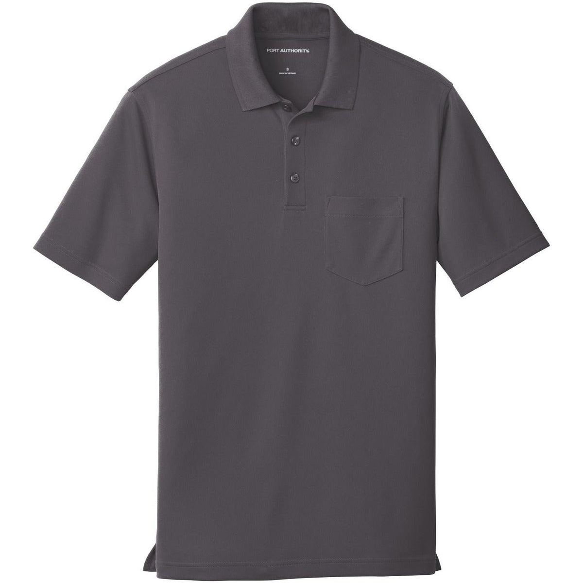 logo-left Port Authority Dry Zone UV Micro-Mesh Pocket Polo-Regular-Port Authority-Graphite-S-Thread Logic