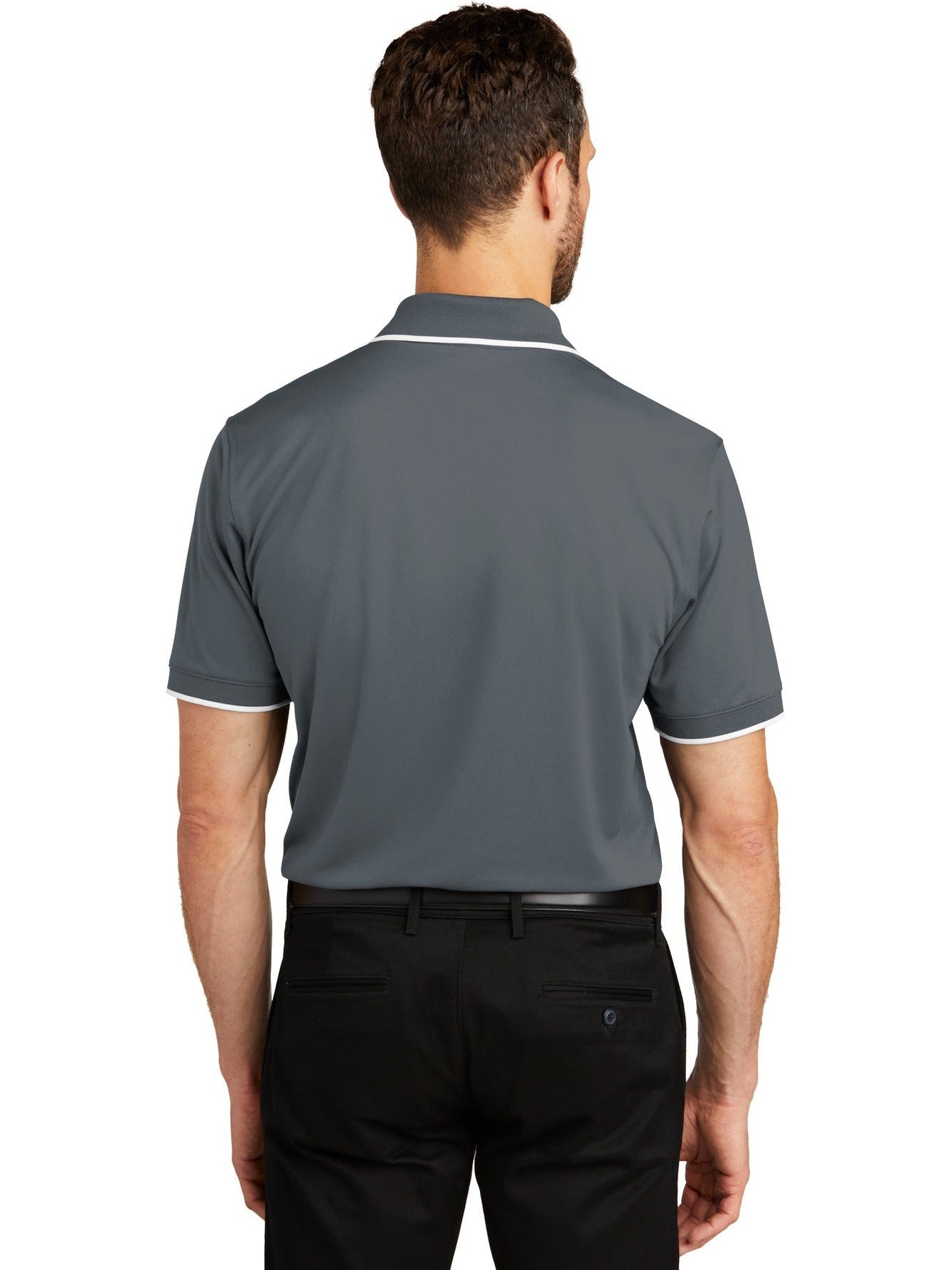 no-logo Port Authority Dry Zone UV Micro-Mesh Tipped Polo-Regular-Port Authority-Thread Logic