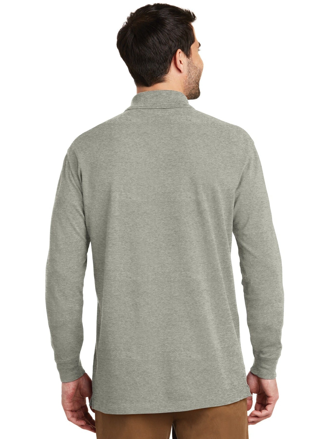 no-logo Port Authority EZCotton Long Sleeve Polo-Regular-Port Authority-Thread Logic