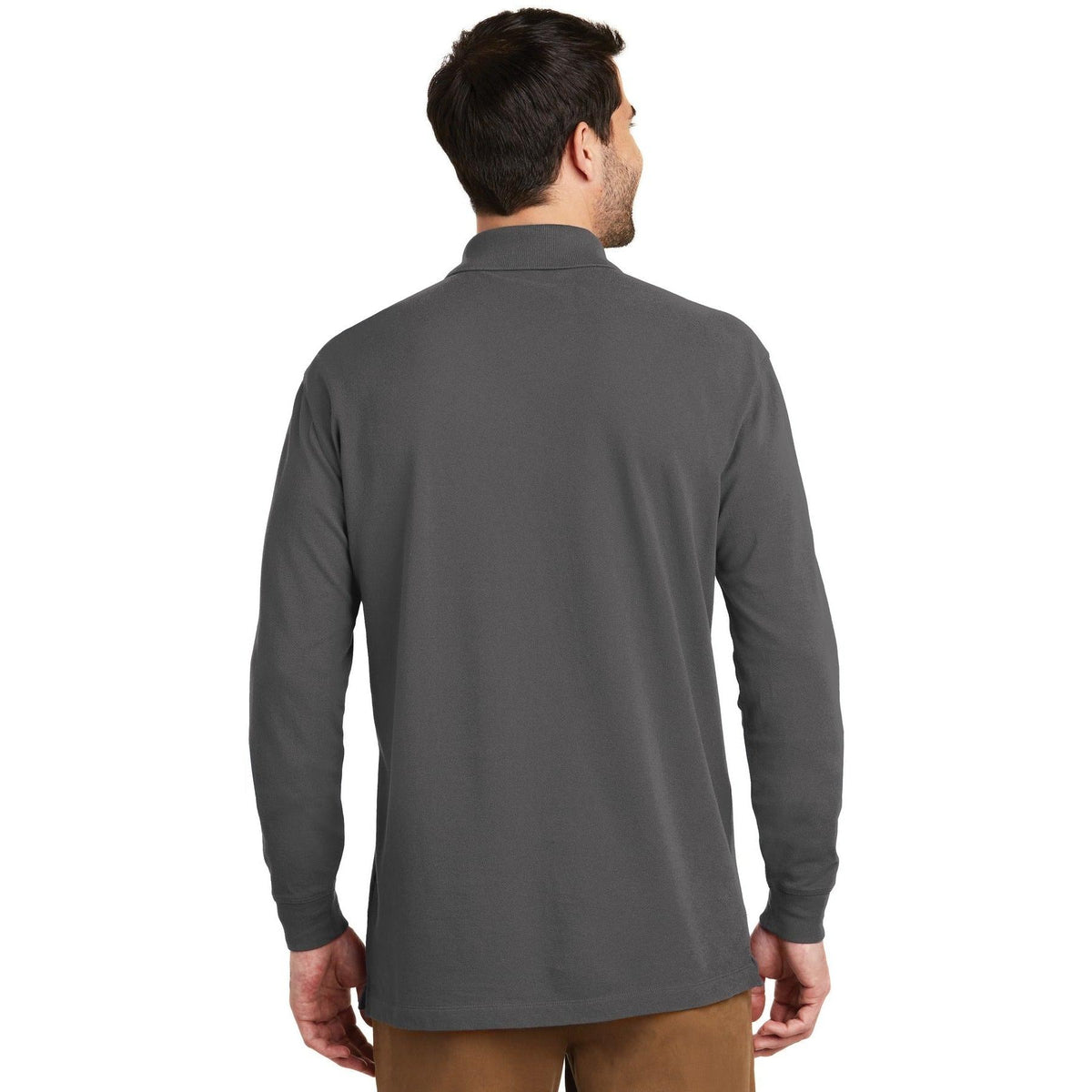 no-logo Port Authority EZCotton Long Sleeve Polo-Regular-Port Authority-Thread Logic