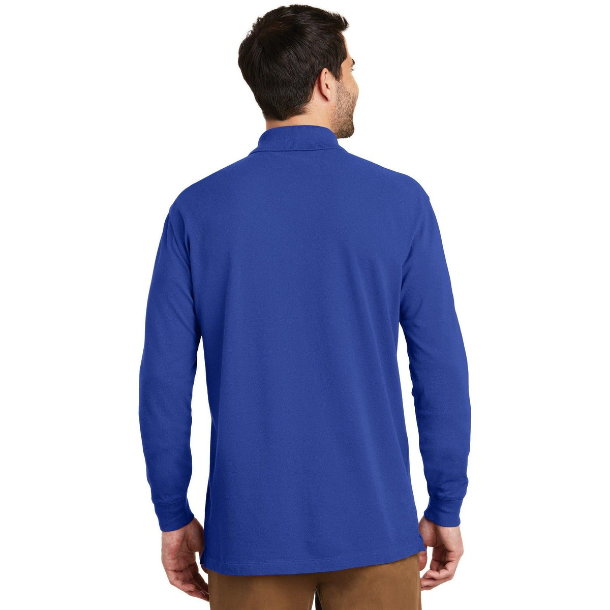 no-logo Port Authority EZCotton Long Sleeve Polo-Regular-Port Authority-Thread Logic