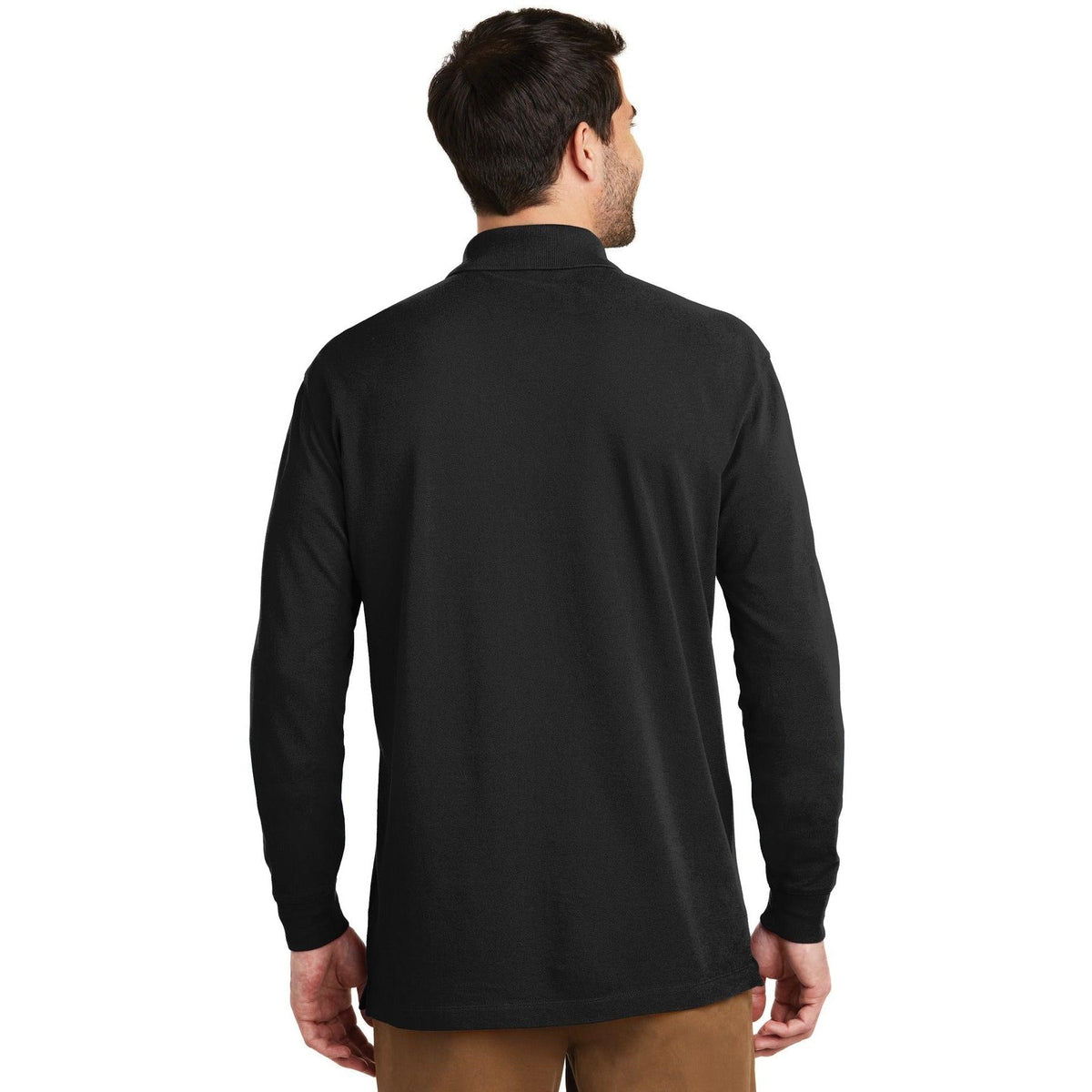 no-logo Port Authority EZCotton Long Sleeve Polo-Regular-Port Authority-Thread Logic