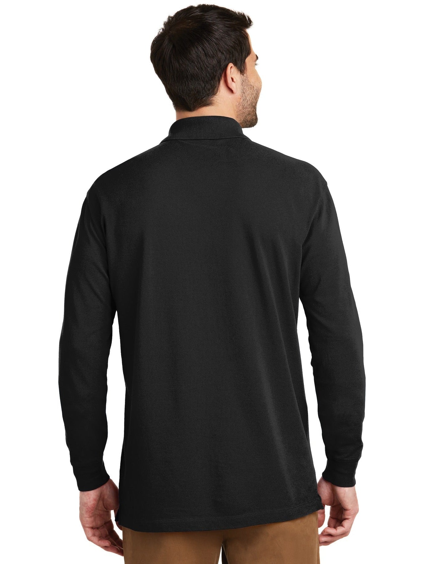 no-logo Port Authority EZCotton Long Sleeve Polo-Regular-Port Authority-Thread Logic