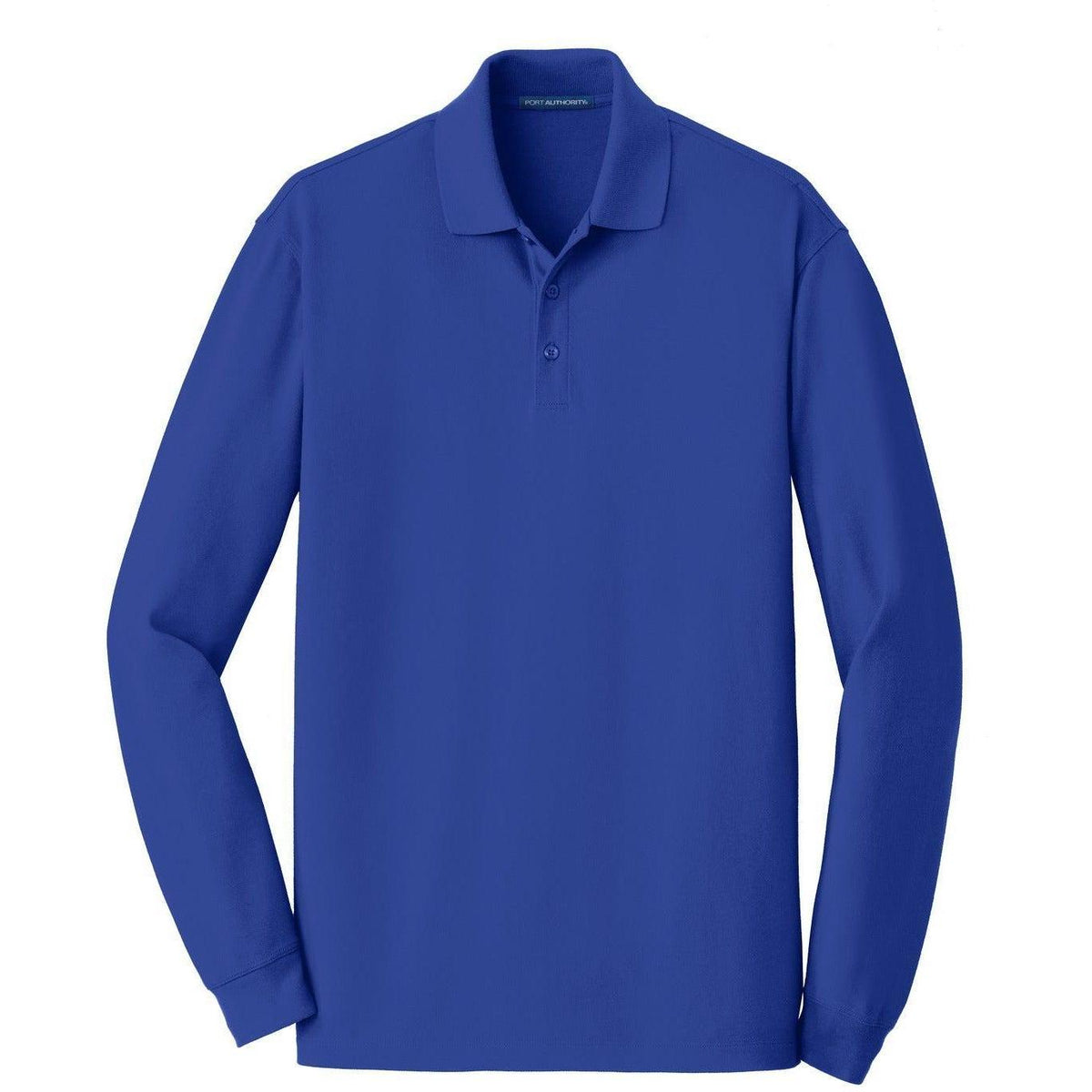 no-logo Port Authority EZCotton Long Sleeve Polo