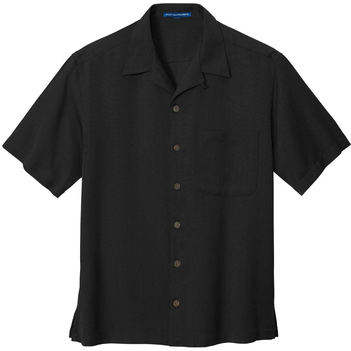 no-logo Port Authority Easy Care Camp Shirt-Dress Shirts-Port Authority-Black-S-Thread Logic