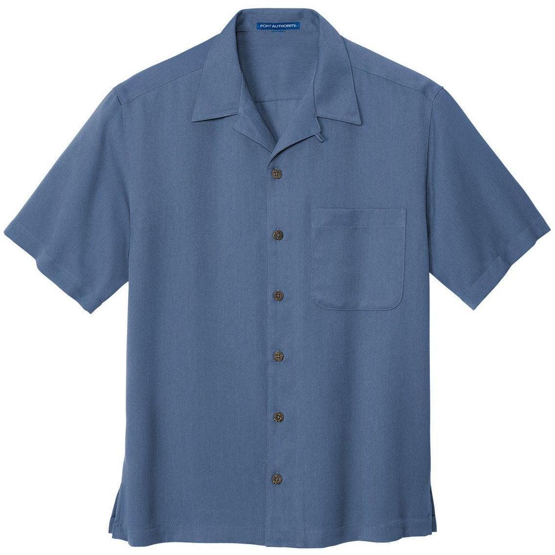 no-logo Port Authority Easy Care Camp Shirt-Dress Shirts-Port Authority-Blue-S-Thread Logic