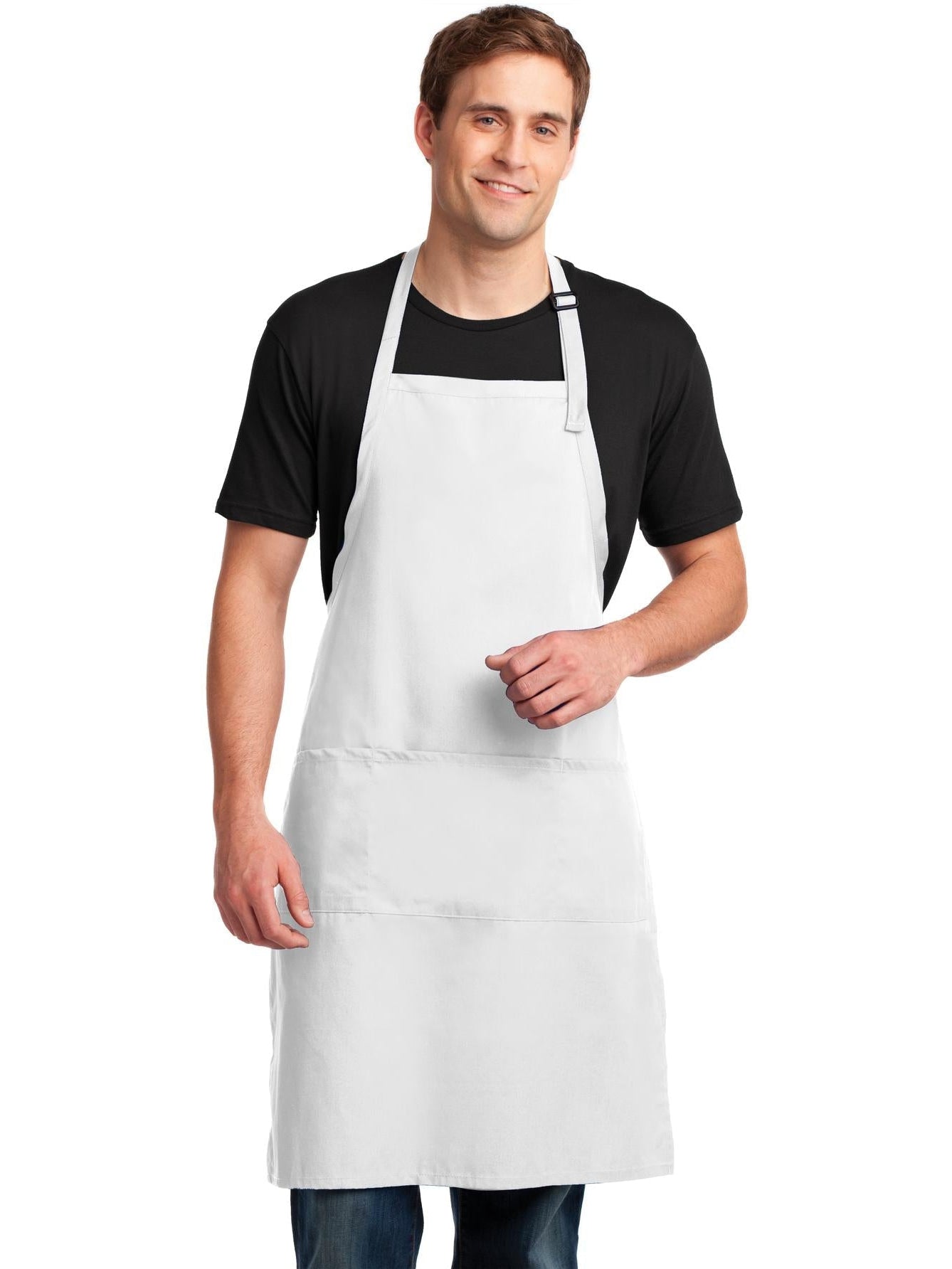 no-logo Port Authority Easy Care Extra Long Bib Apron With Stain Release-Regular-Port Authority-Thread Logic