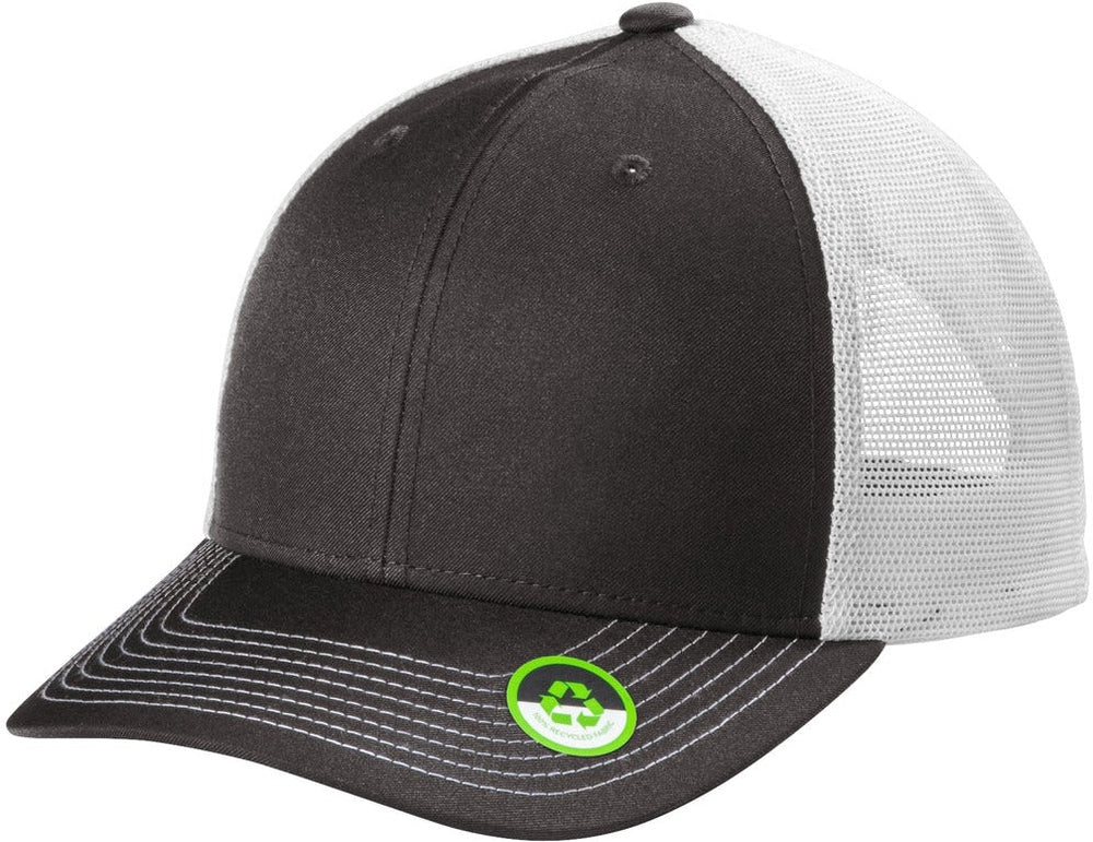 no-logo Port Authority Eco Snapback Trucker Cap-Regular-Port Authority-Smoke Grey/White-OSFA-Thread Logic