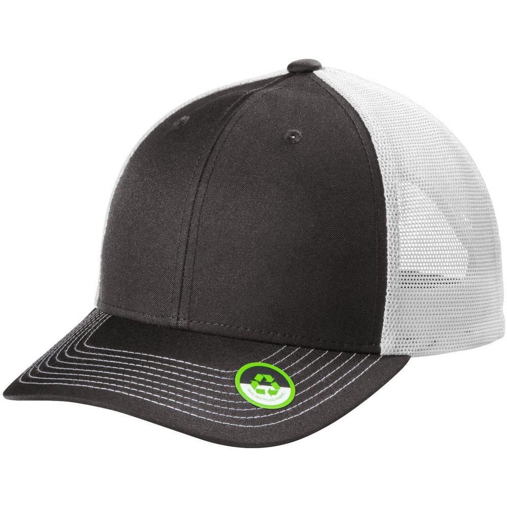 no-logo Port Authority Eco Snapback Trucker Cap-Regular-Port Authority-Smoke Grey/White-OSFA-Thread Logic