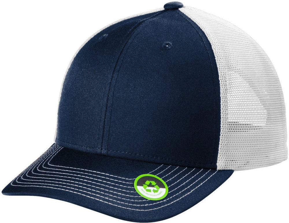 no-logo Port Authority Eco Snapback Trucker Cap-Regular-Port Authority-True Navy/White-OSFA-Thread Logic