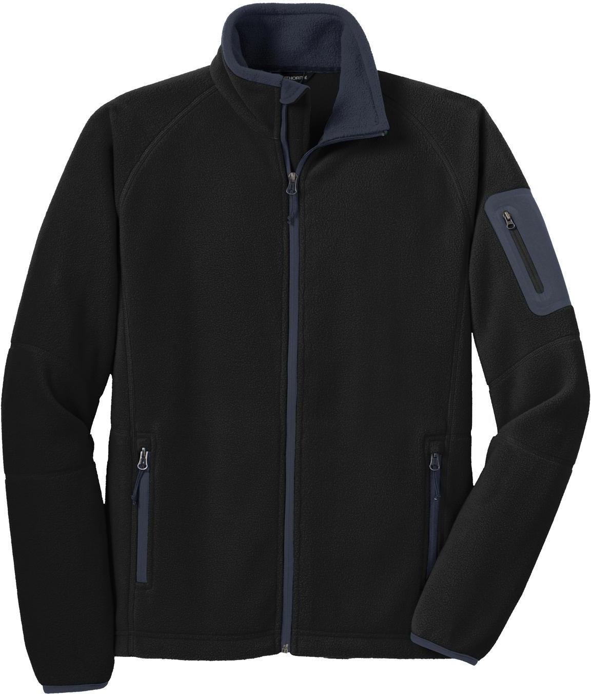 No-Logo CLOSEOUT - Port Authority Enhanced Value Fleece Jacket-Active-Port Authority-Black/Battleship Grey-S-Thread Logic