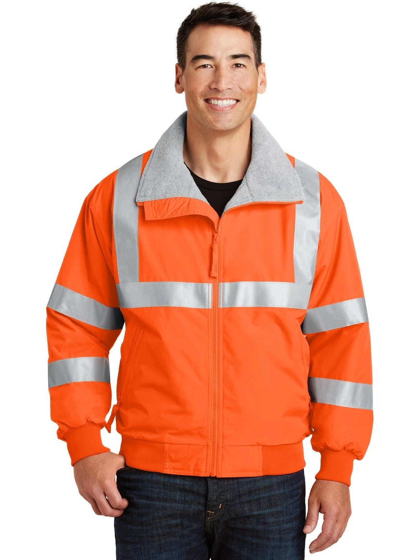 no-logo Port Authority Enhanced Visibility Jacket w/ Reflective Taping-Regular-Port Authority-Thread Logic