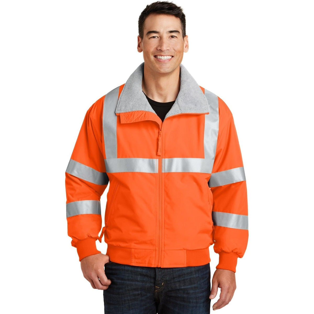 no-logo Port Authority Enhanced Visibility Jacket w/ Reflective Taping-Regular-Port Authority-Thread Logic