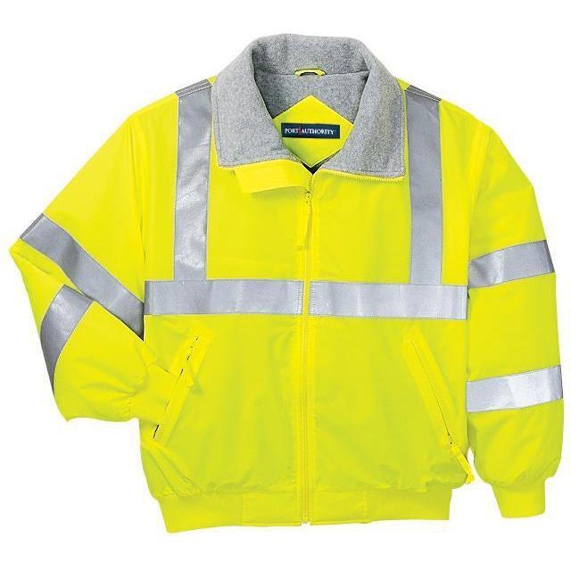 logo-left Port Authority Enhanced Visibility Jacket w/ Reflective Taping-Regular-Port Authority-Safety Yellow/Reflective-S-Thread Logic
