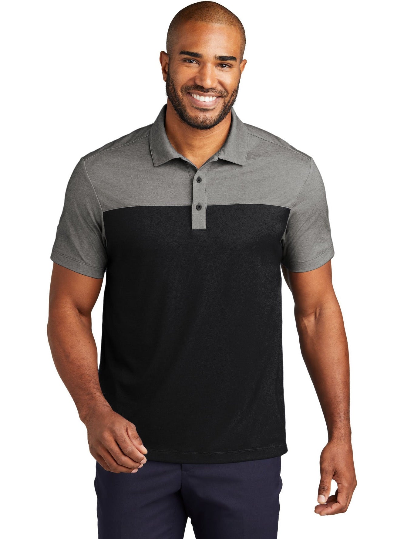 no-logo Port Authority Fine Pique Blend Blocked Polo-New-Port Authority-Thread Logic