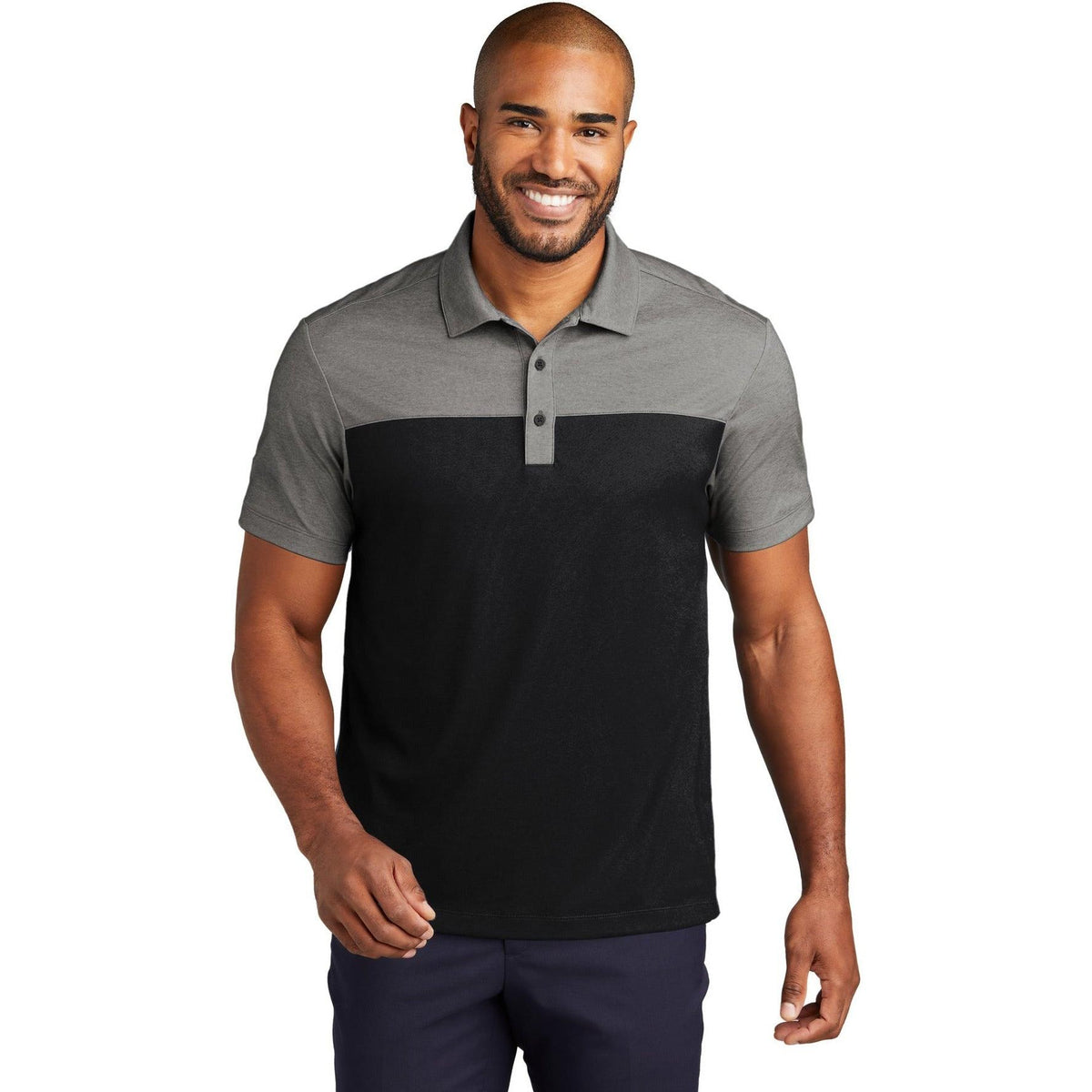 no-logo Port Authority Fine Pique Blend Blocked Polo-New-Port Authority-Thread Logic