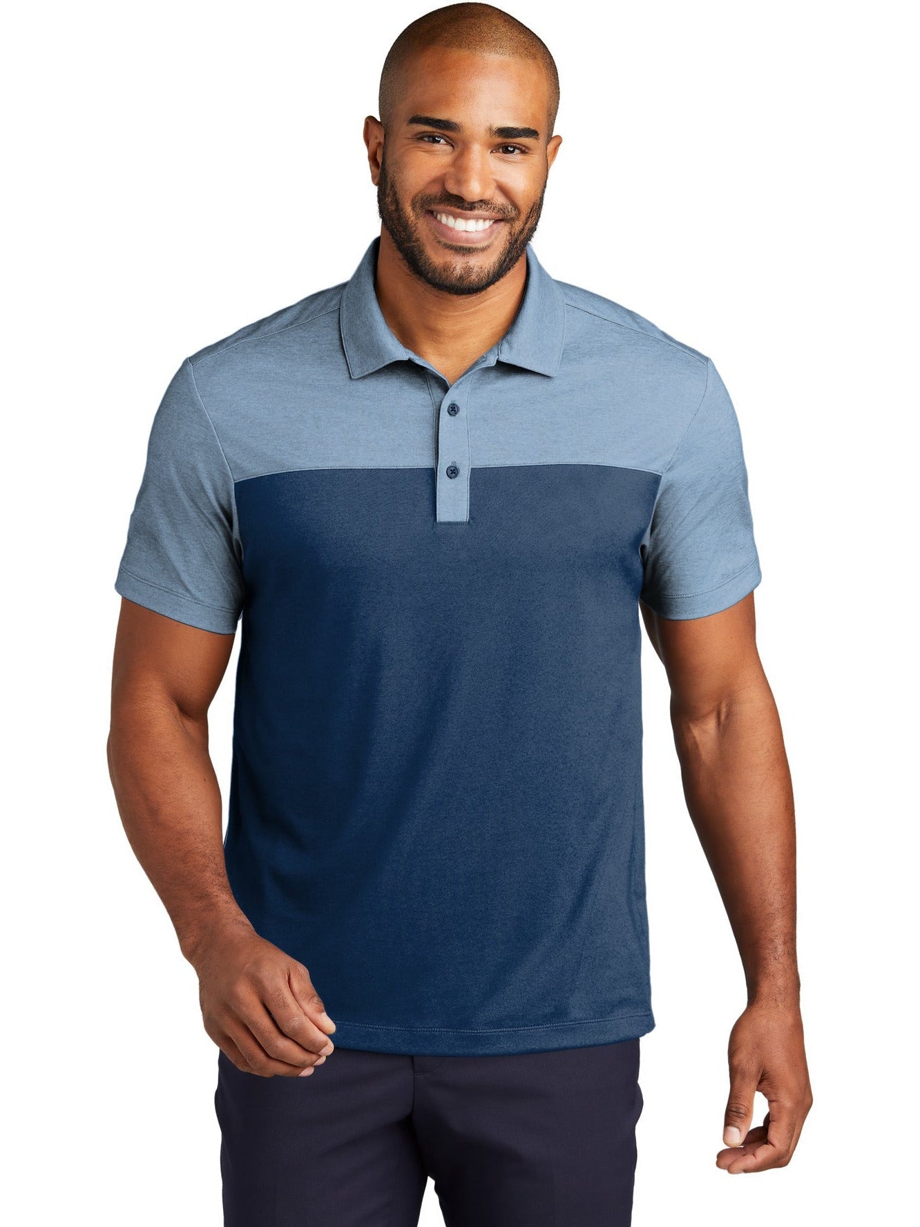 no-logo Port Authority Fine Pique Blend Blocked Polo-New-Port Authority-Thread Logic