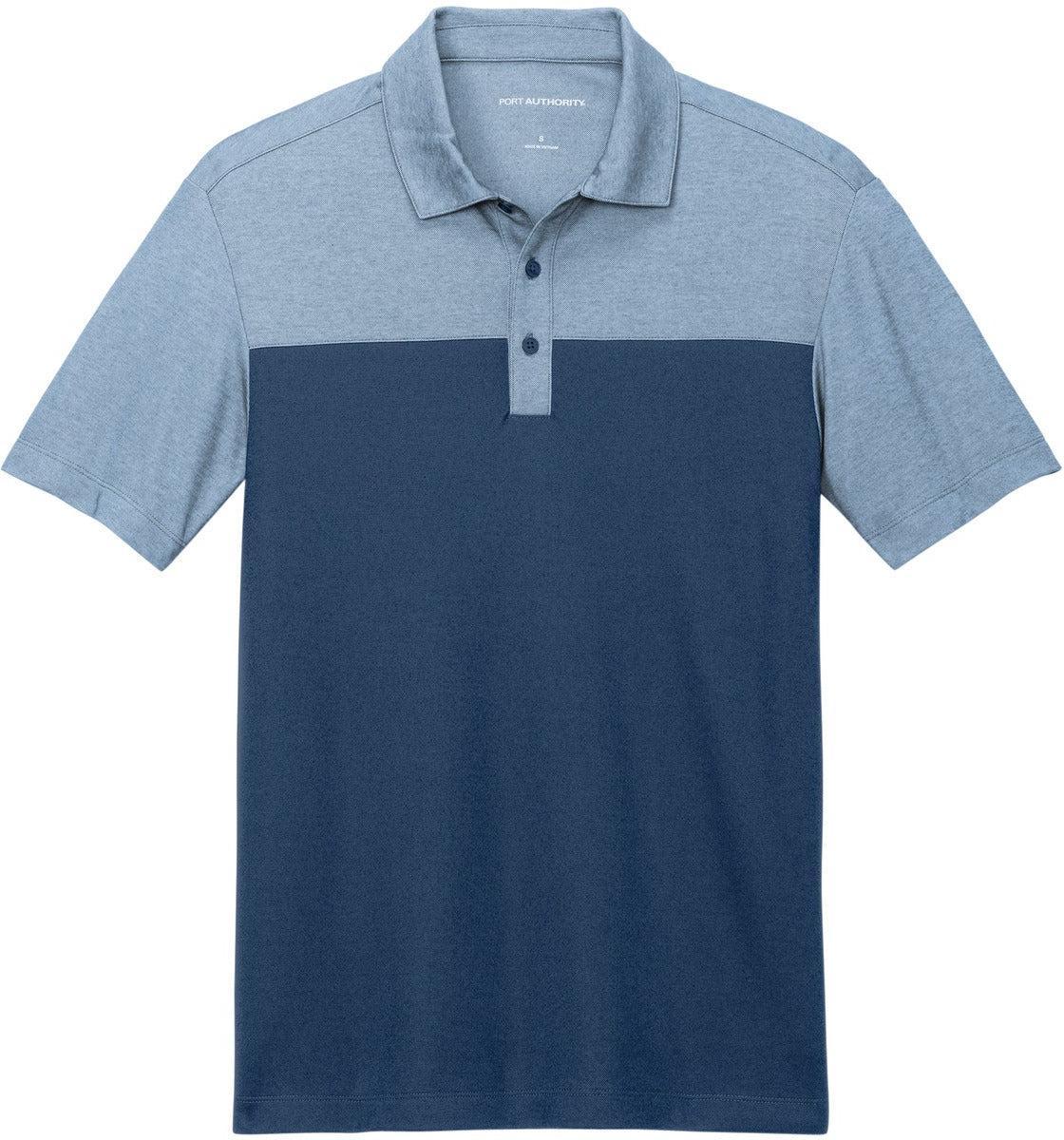 Port Authority Fine Pique Blend Blocked Polo