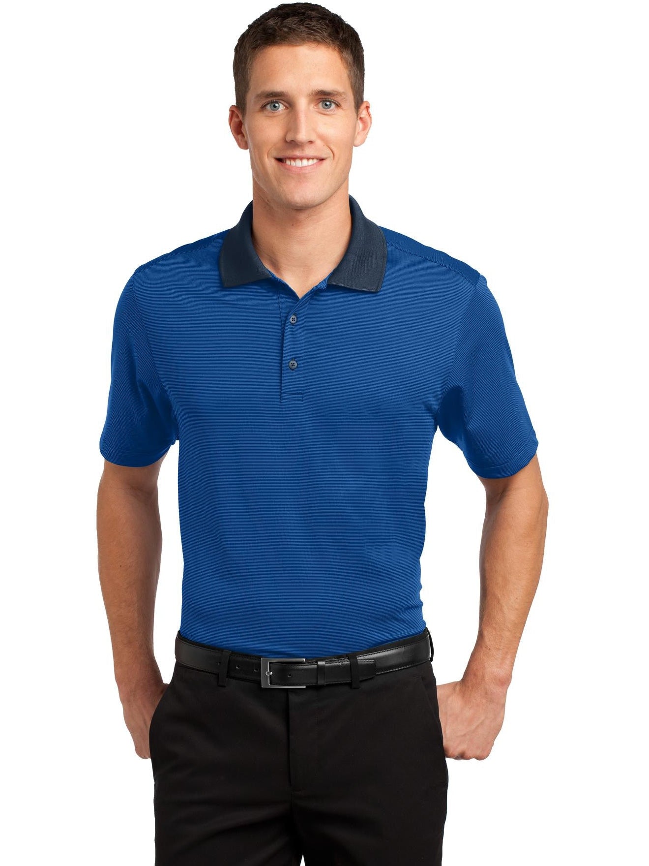 no-logo Port Authority Fine Stripe Performance Polo-Regular-Port Authority-Thread Logic