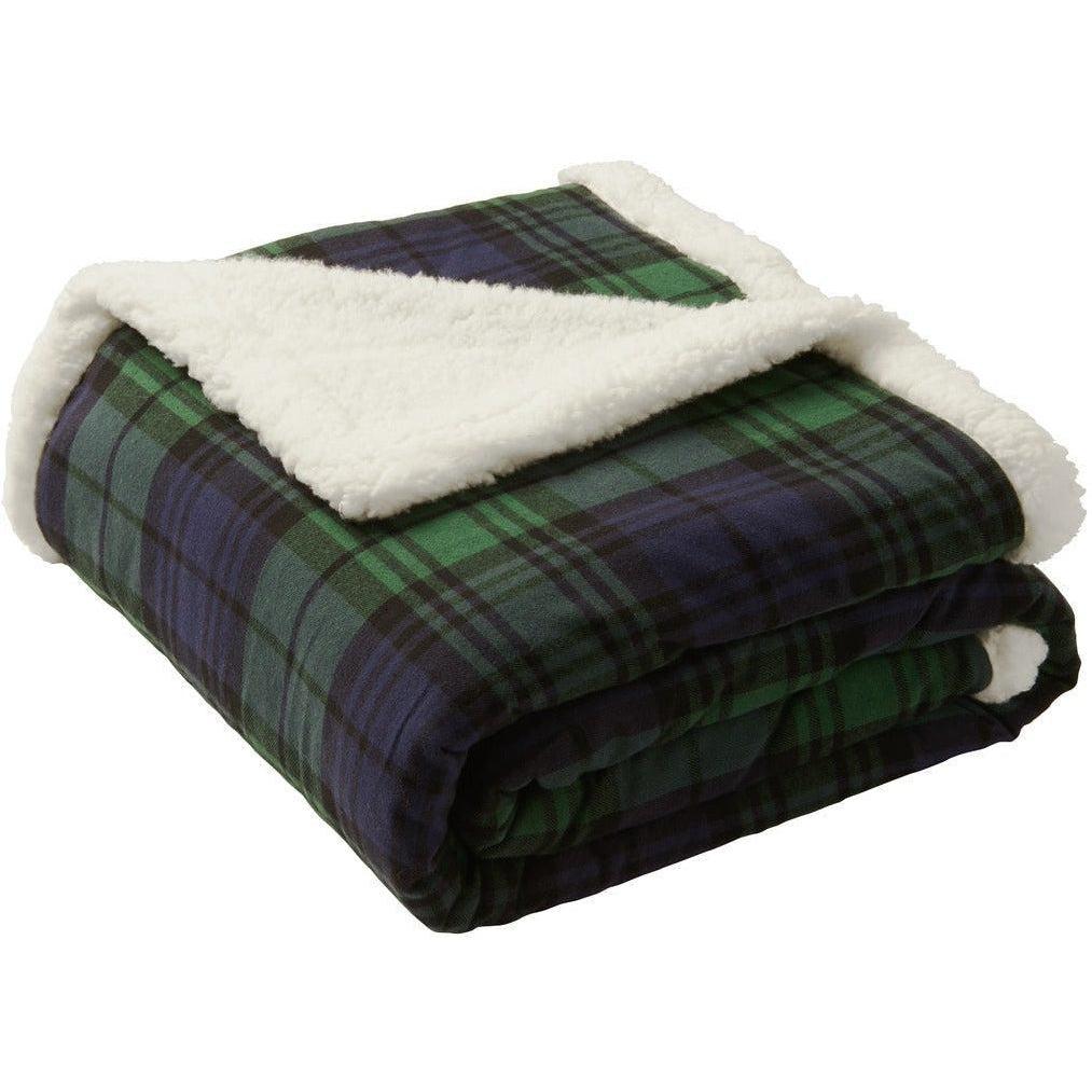 no-logo Port Authority Flannel Sherpa Blanket-Regular-Port Authority-Black Watch-1 Size-Thread Logic