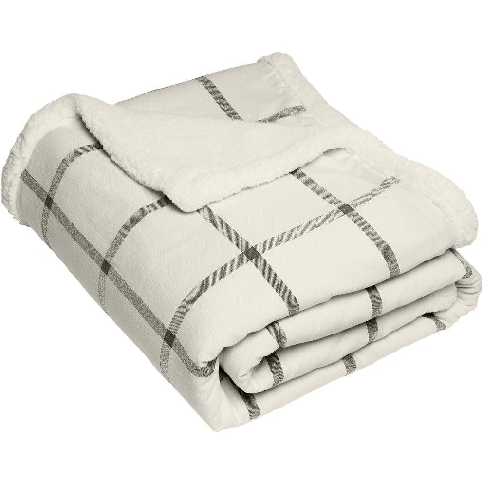 no-logo Port Authority Flannel Sherpa Blanket-Regular-Port Authority-Window Pane-1 Size-Thread Logic