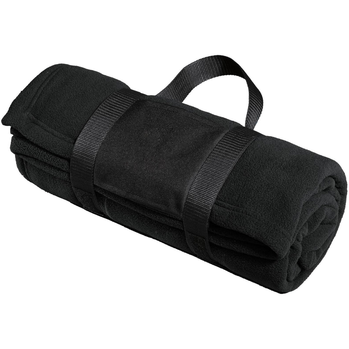 no-logo Port Authority Fleece Blanket With Carrying Strap-Regular-Port Authority-Black-1 Size-Thread Logic