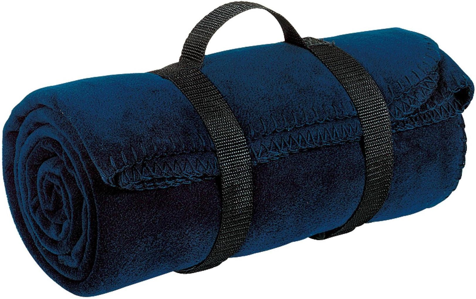 no-logo Port Authority Fleece Stadium Blanket with Strap-Regular-Port Authority-Navy-1 Size-Thread Logic