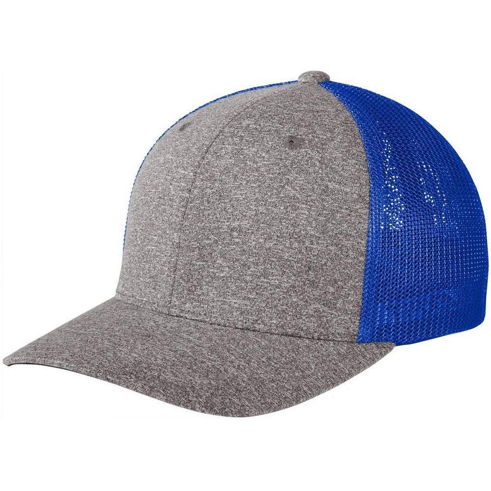 no-logo Port Authority Flexfit Melange Mesh Back Trucker Cap