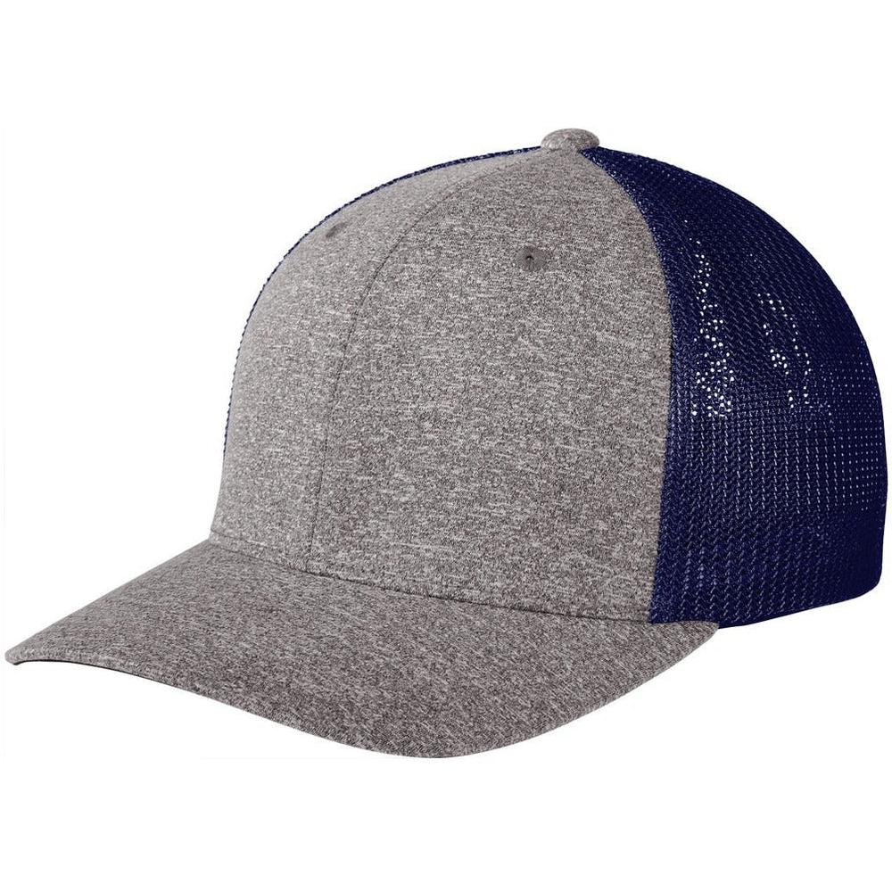 no-logo Port Authority Flexfit Melange Mesh Back Trucker Cap