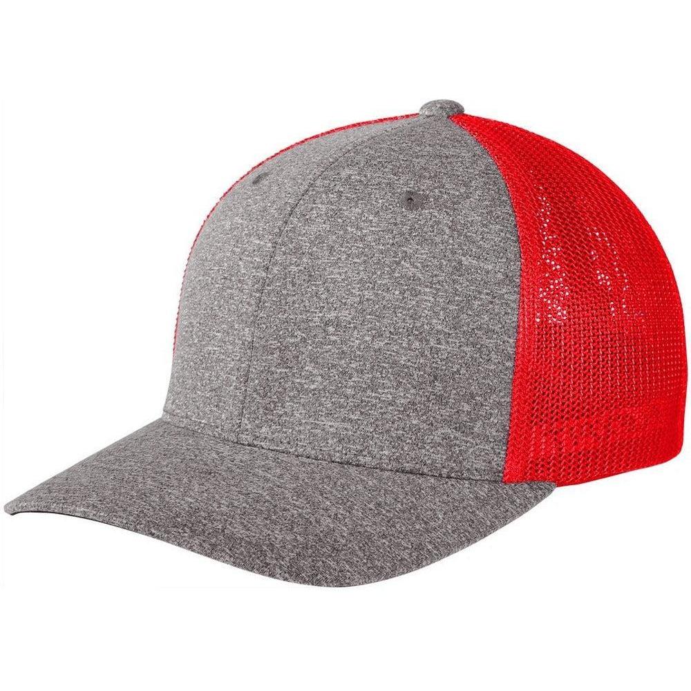 no-logo Port Authority Flexfit Melange Mesh Back Trucker Cap