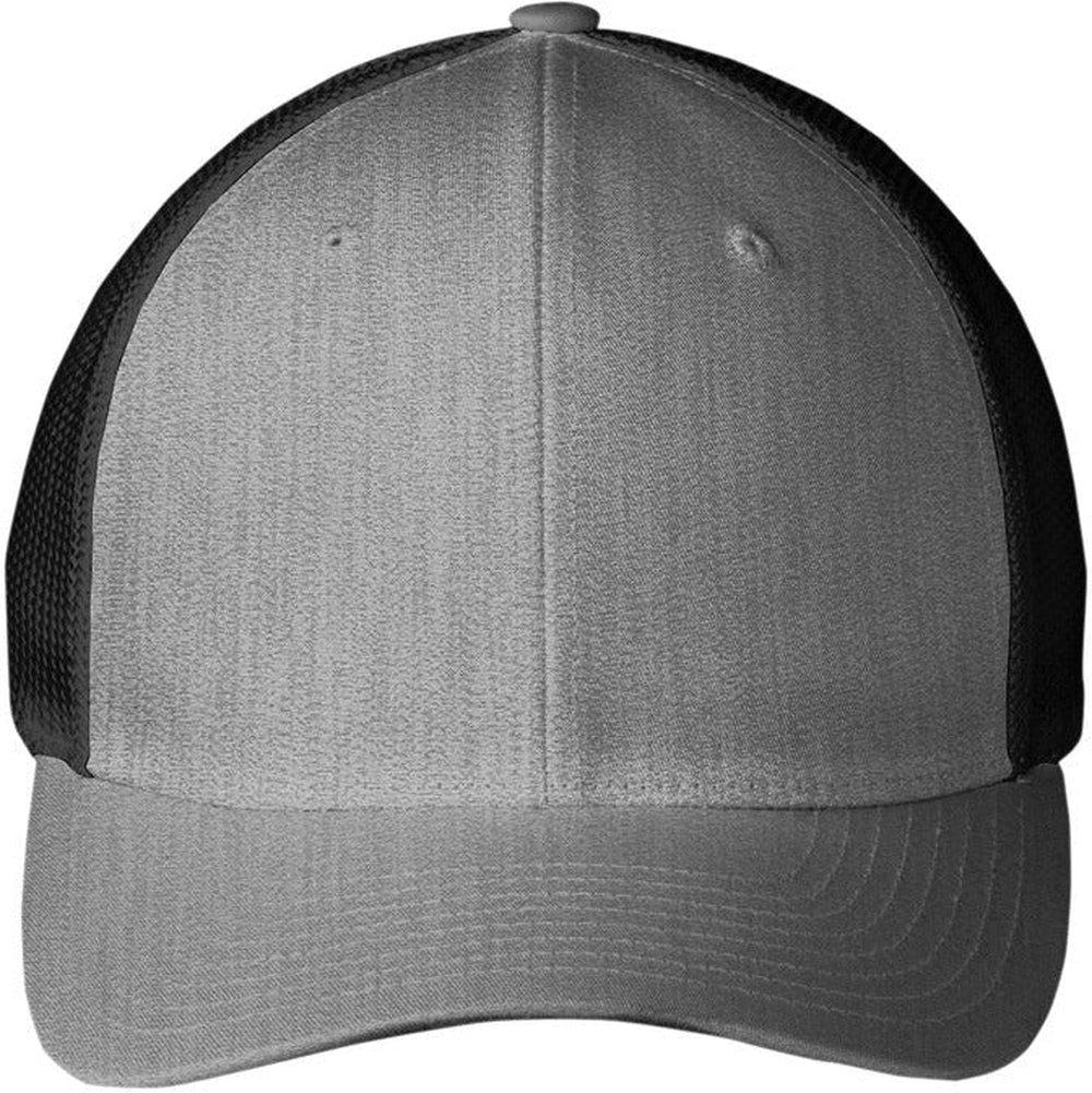 Port Authority Flexfit Mesh Back Cap-Regular-Port Authority-Heather Grey/Black-S/M-Thread Logic