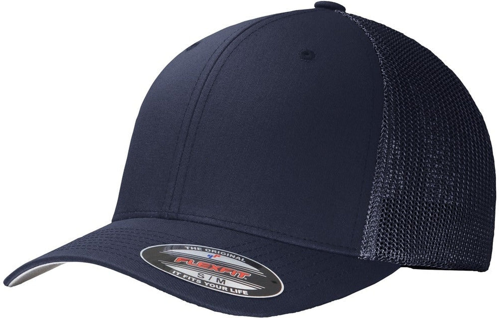 no-logo Port Authority Flexfit Mesh Back Cap-Regular-Port Authority-True Navy/True Navy-L/XL-Thread Logic