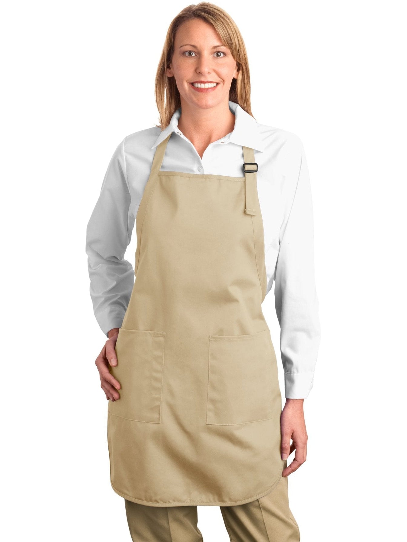 no-logo Port Authority Full Length Apron with Teflon Coating-Regular-Port Authority-Stone-1 Size-Thread Logic