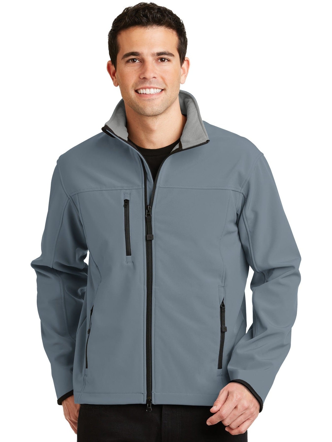 no-logo Port Authority Glacier Soft Shell Jacket-Regular-Port Authority-Atlantic Blue/Chrome-S-Thread Logic
