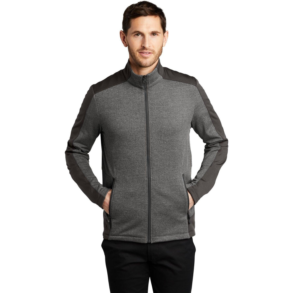 no-logo Port Authority Grid Fleece Jacket-Regular-Port Authority-Thread Logic