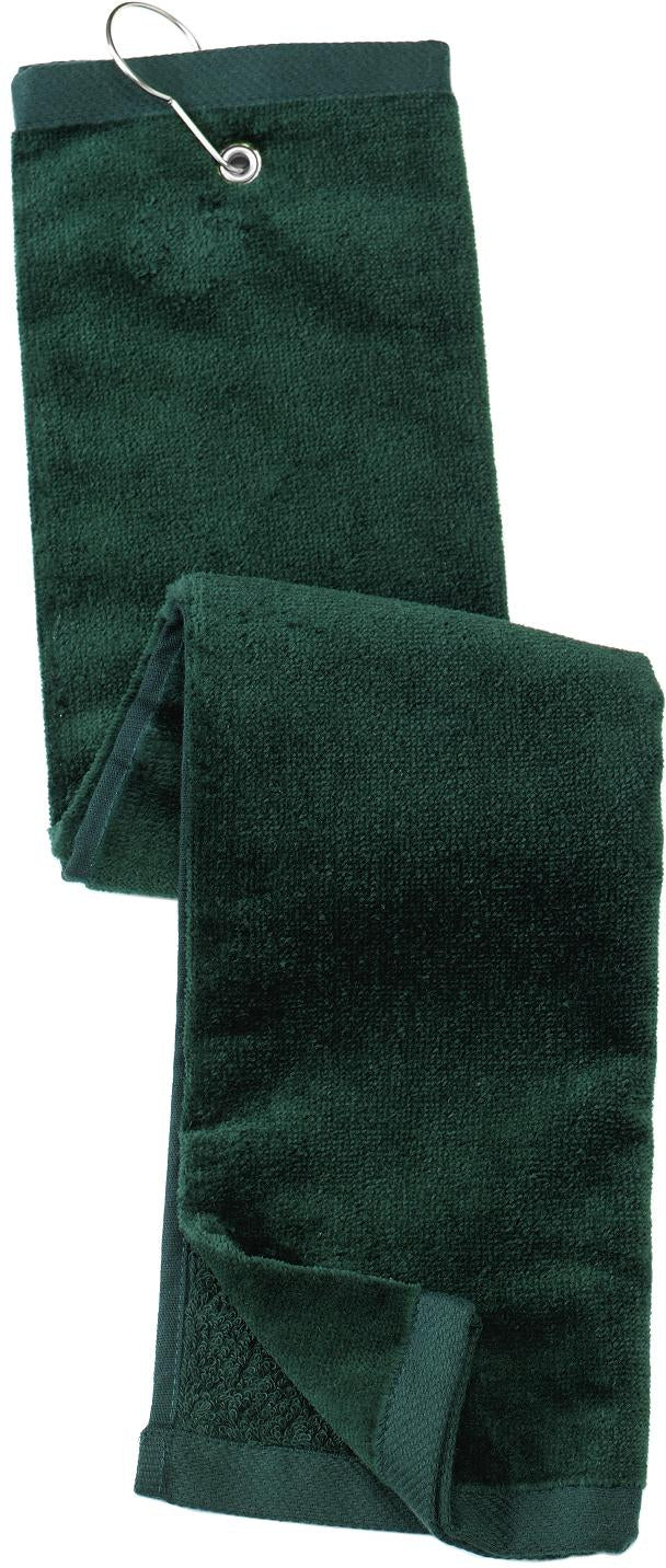 no-logo Port Authority Grommeted Trifold Golf Towel-Regular-Port Authority-Hunter-1 Size-Thread Logic