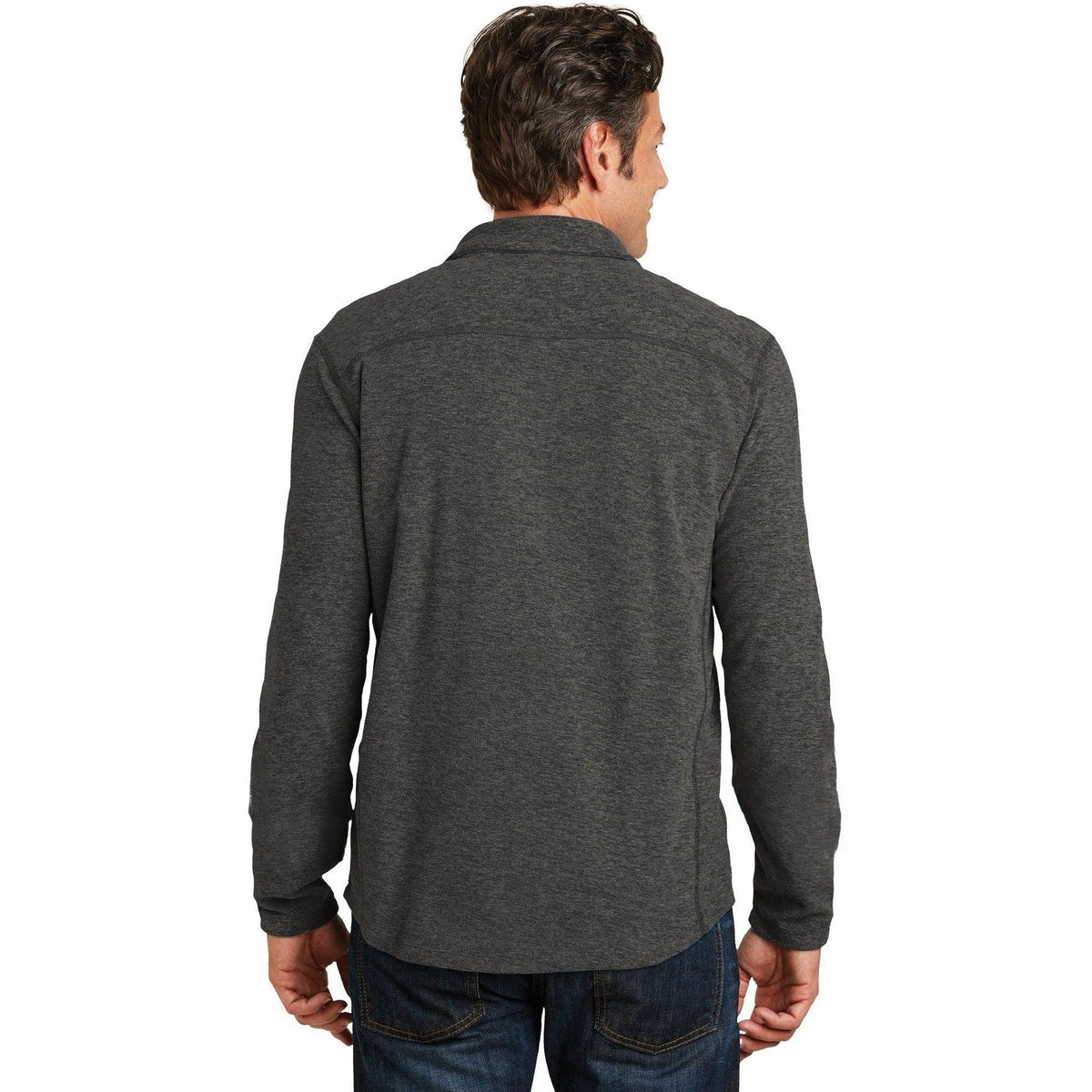 no-logo Port Authority Heather Microfleece 1/2-Zip Pullover-Quarter Zips-Port Authority-Thread Logic