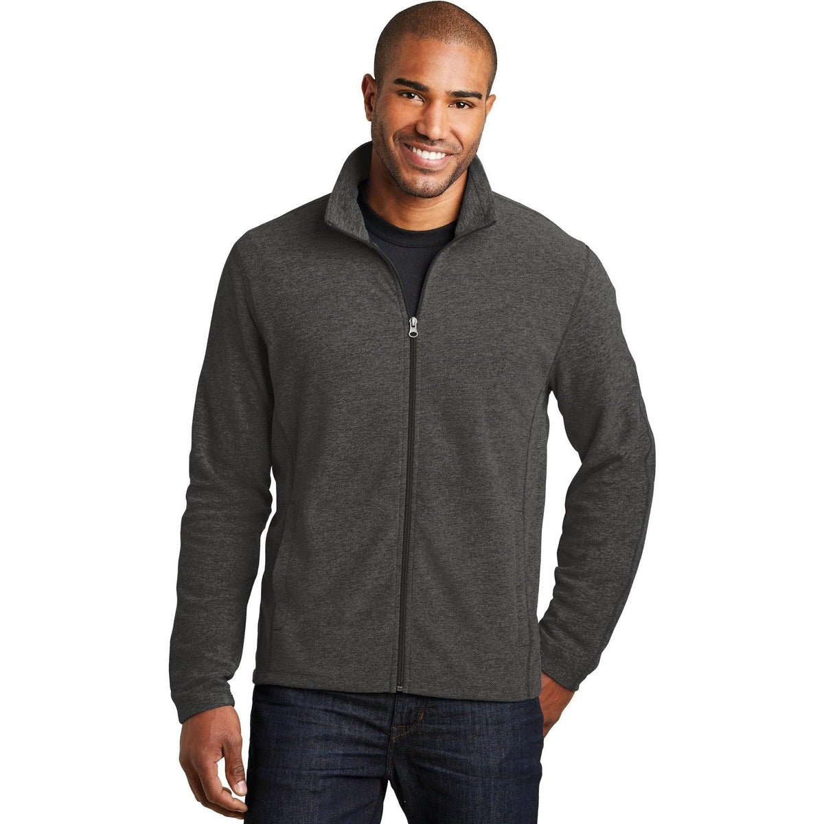 no-logo Port Authority Heather Microfleece Full-Zip Jacket-Regular-Port Authority-Thread Logic