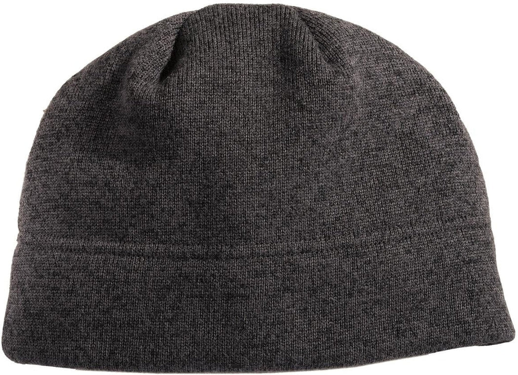 Port Authority Heathered Knit Beanie-Regular-Port Authority-Black Heather/Charcoal-OSFA-Thread Logic