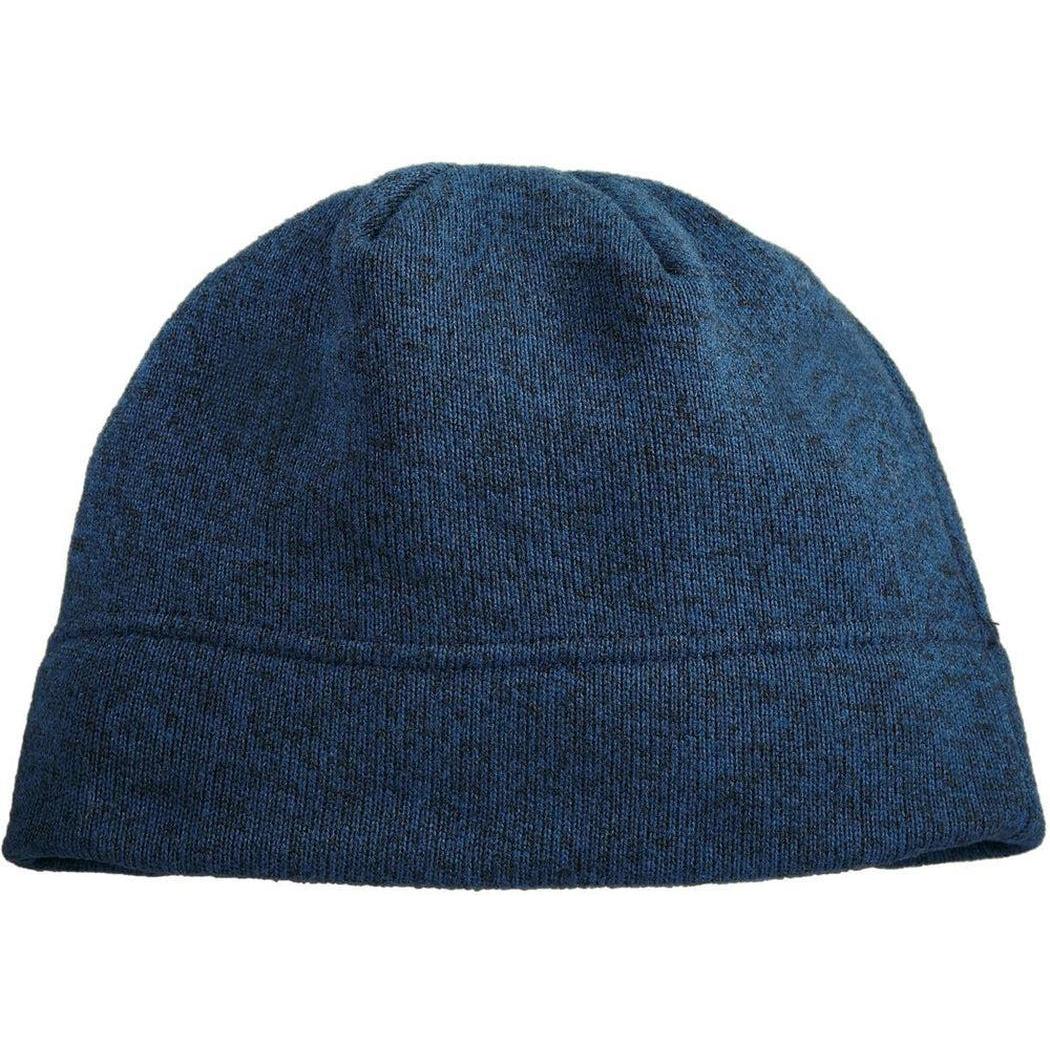 no-logo Port Authority Heathered Knit Beanie-Regular-Port Authority-Lagoon Blue Heather/Black-OSFA-Thread Logic