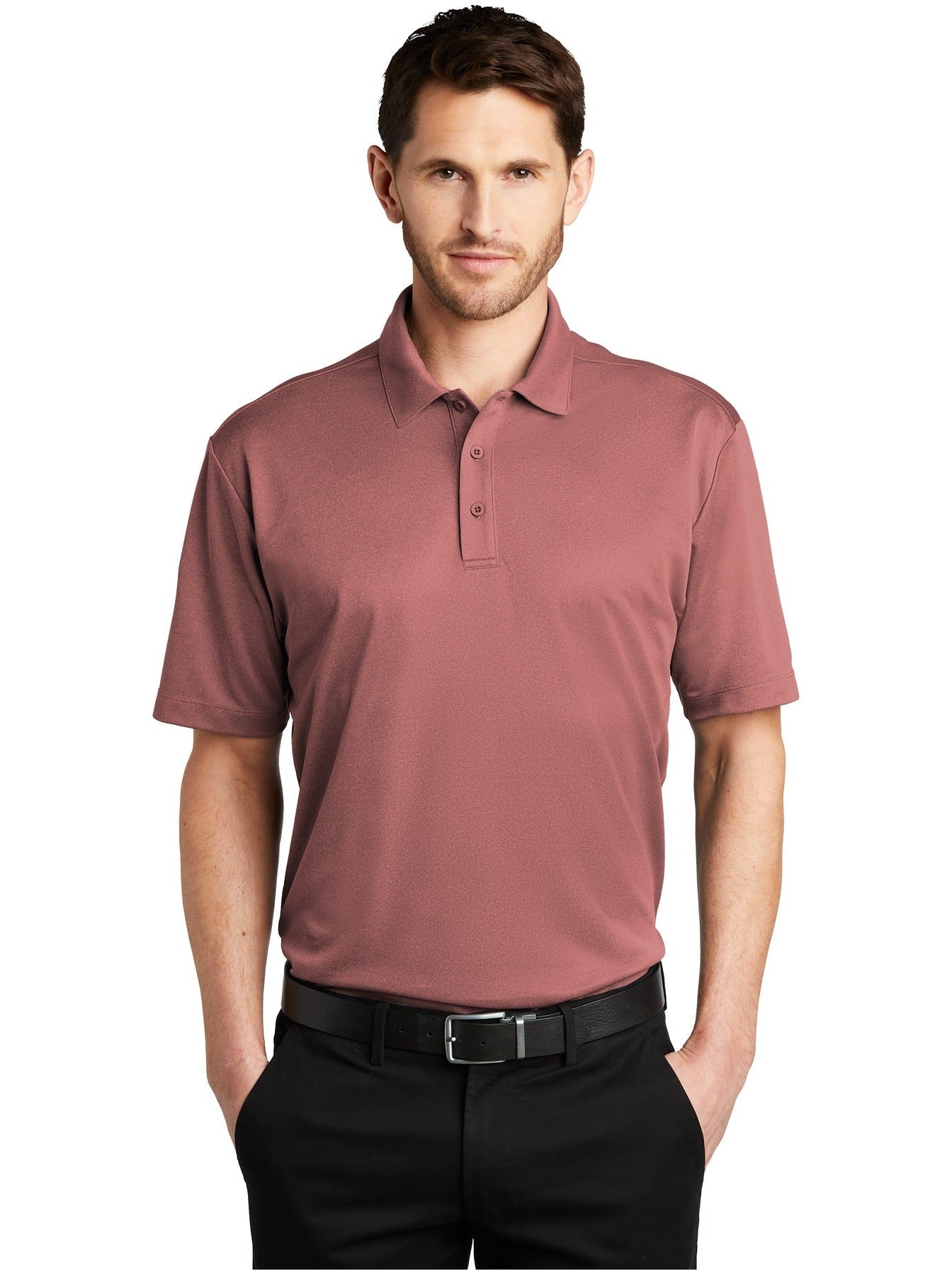 no-logo Port Authority Heathered Silk Touch Performance Polo-Regular-Port Authority-Thread Logic