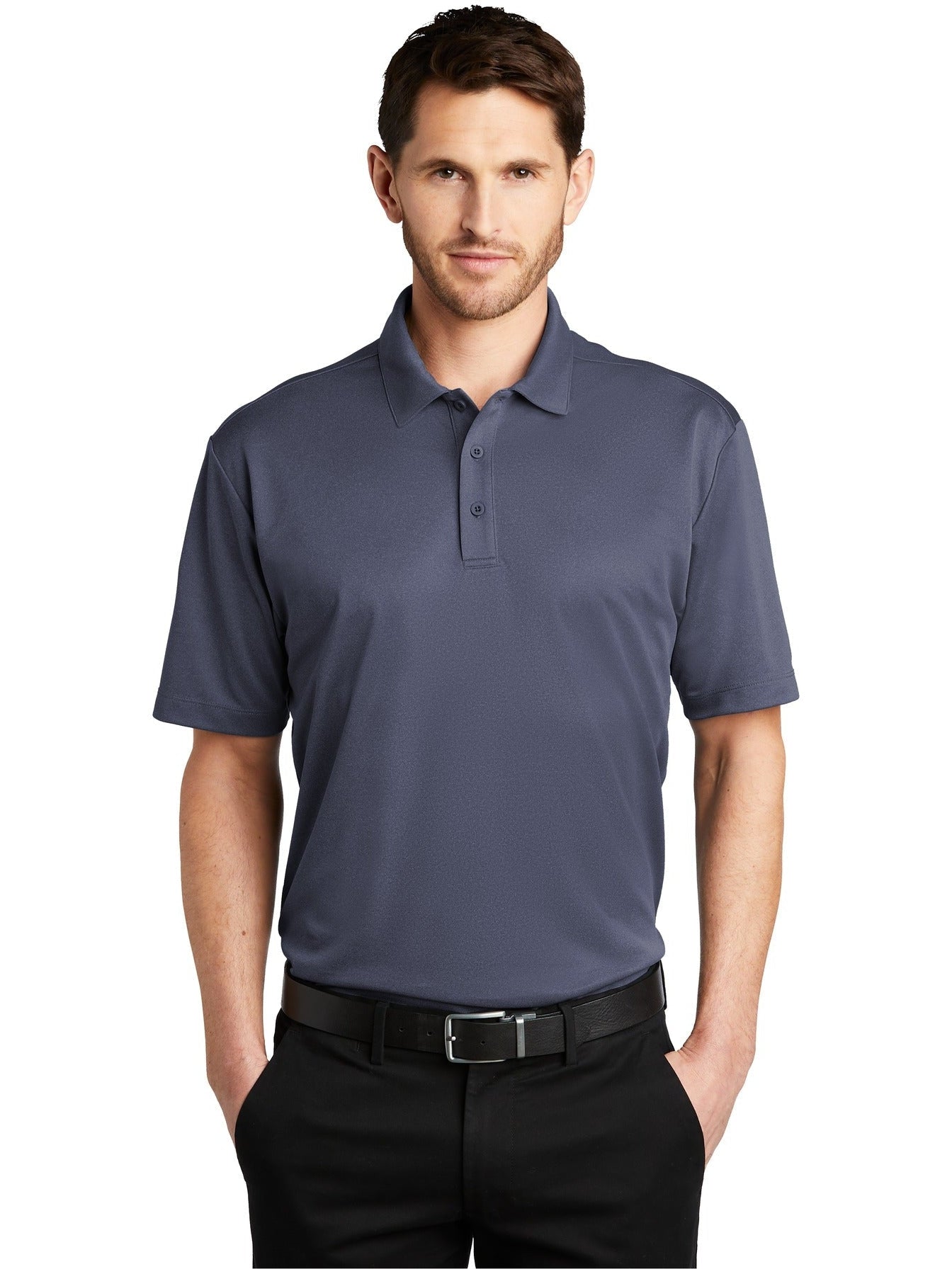no-logo Port Authority Heathered Silk Touch Performance Polo-Regular-Port Authority-Thread Logic