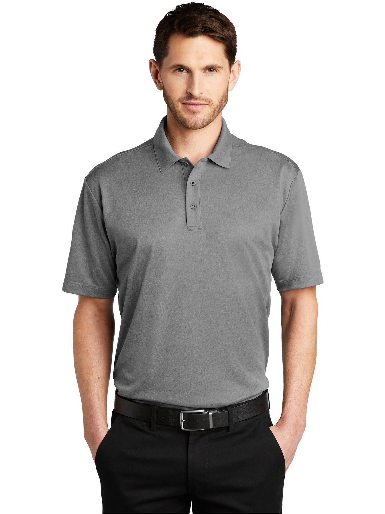no-logo Port Authority Heathered Silk Touch Performance Polo-Regular-Port Authority-Thread Logic