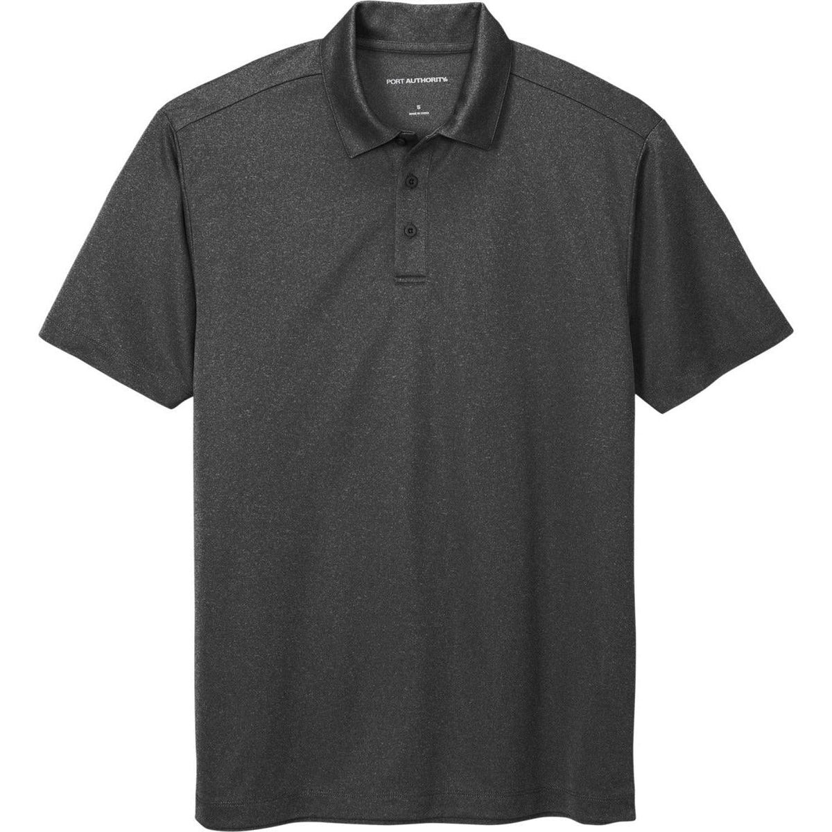 no-logo Port Authority Heathered Silk Touch Performance Polo