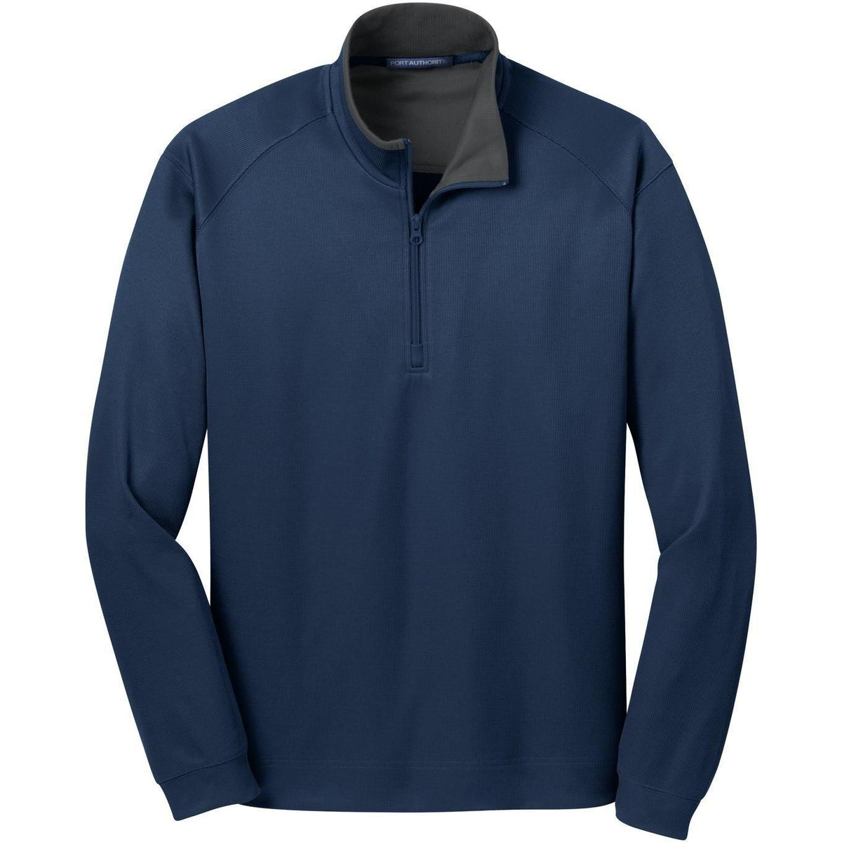 no-logo Port Authority Heavyweight Vertical Texture 1/4 Zip Pullover-Quarter Zips-Port Authority-Regatta Blue/Iron Grey-S-Thread Logic