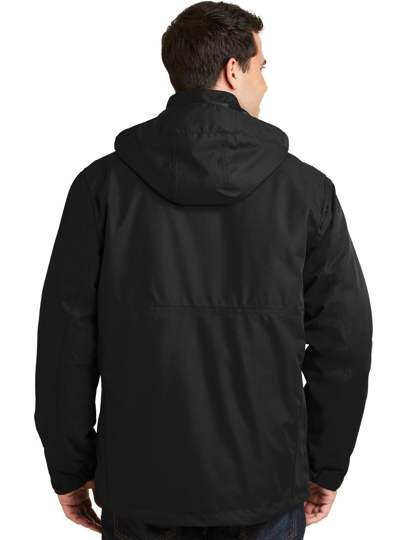 no-logo Port Authority Herringbone 3-In-1 Parka-Regular-Port Authority-Thread Logic