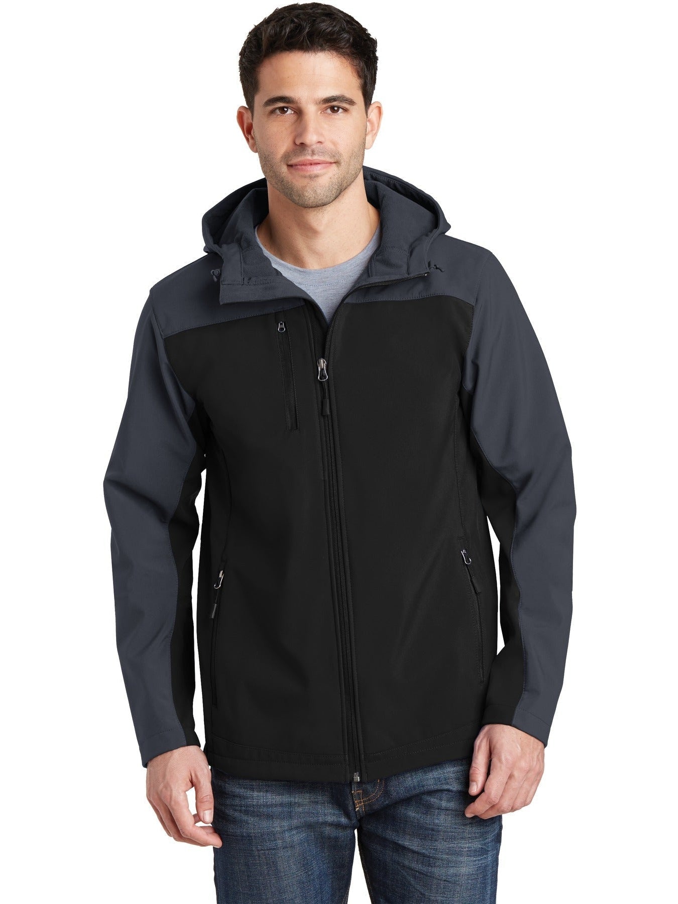 no-logo Port Authority Hooded Core Soft Shell Jacket-Regular-Port Authority-Thread Logic