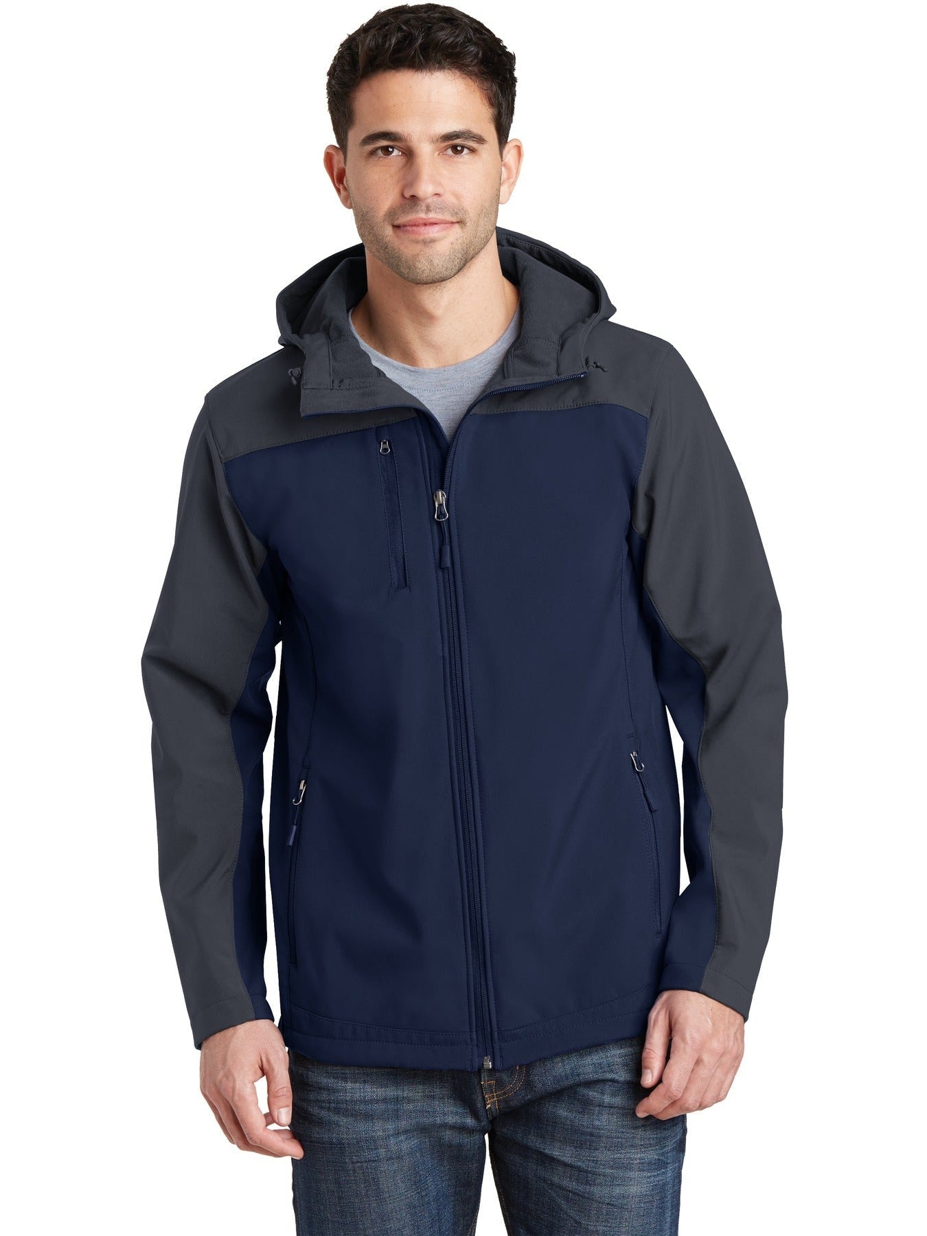 no-logo Port Authority Hooded Core Soft Shell Jacket-Regular-Port Authority-Thread Logic