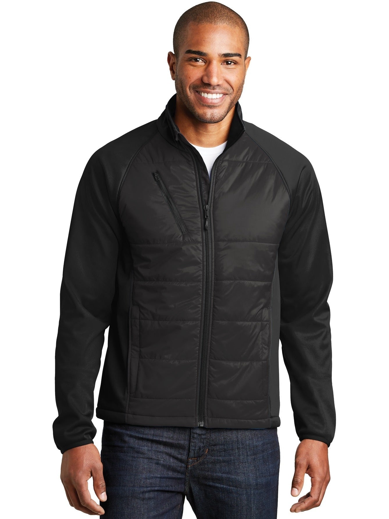 no-logo Port Authority Hybrid Soft Shell Jacket-Regular-Port Authority-Thread Logic