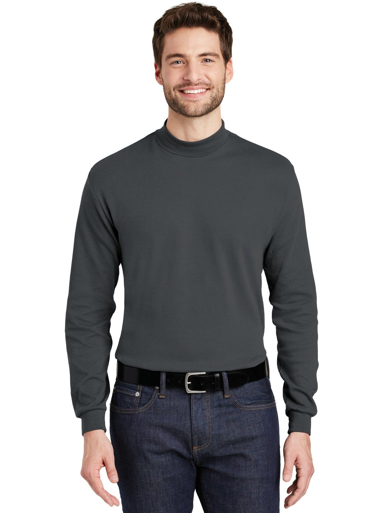 no-logo Port Authority Interlock Knit Mock Turtleneck-Regular-Port Authority-Thread Logic
